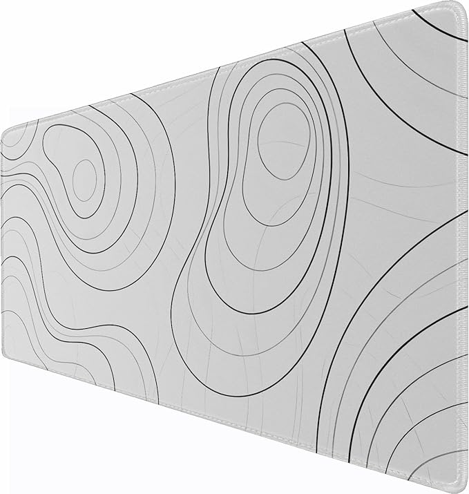 Large Mouse Pad, 31.5" x15.7" Large Mat with Superior Micro-Weave Cloth, Water Resist Keyboard Mousepad with Non-Slip Base, Laptop Pad for Office Home Gaming, White Black Lines