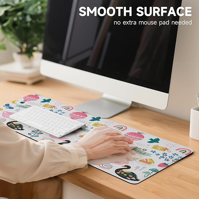 AUPET Leather Desk Pad Blotter Mat, Large Mouse Pad, Non-Slip Waterproof Desk Writing Pad Protector, Desk Decor for Office，Home，Gaming (Always Grateful, 35.4X15.7 inch)