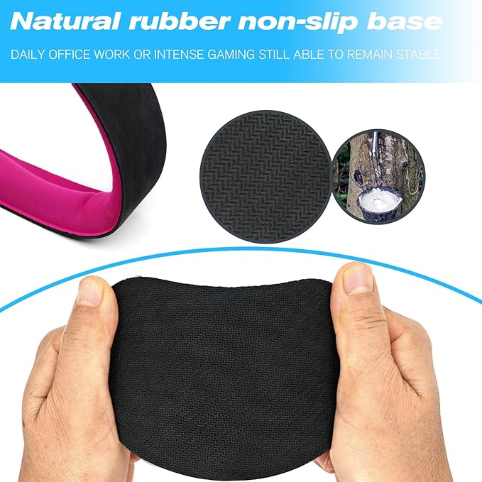 Keyboard Wrist Rest and Mouse Wrist Rest Set - Ergonomic Memory Foam Wrist Cushion - for Wrist Support on Computer, Laptop, Office, Playing Games, Typing Relieves Wrist Pain Rose Red