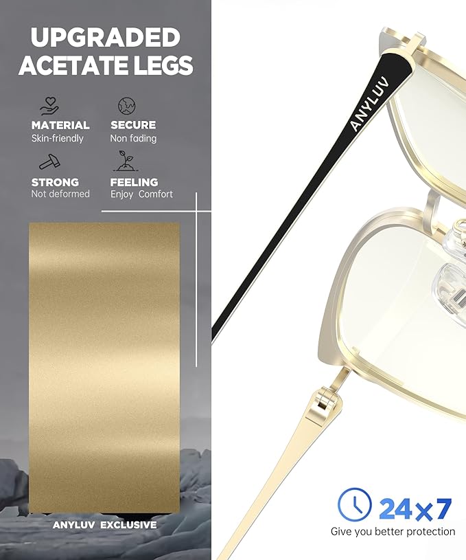 ANYLUV Blue Light Glasses for Woman Men, Womens Blue Light Blocking Glasses Computer Glasses Anti Eyestrain