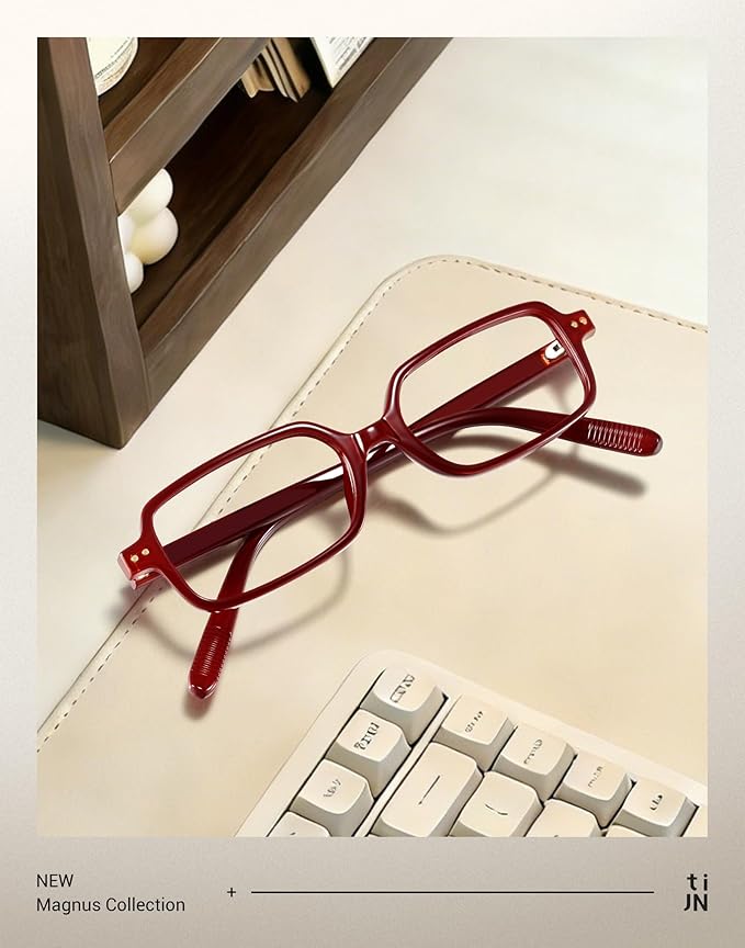 TIJN Blue Light Blocking Glasses Women Men Retro Cat Eye Square Oval Anti Glare Screen Computer Gaming Daily Eyeglasses TR90