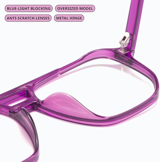 livho Retro Aviator Blue Light Blocking Glasses for Women Men with Soft Case, Trendy Rectangle Computer Eyeglasses