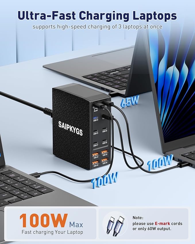 USB Charging Station (800W),12-Port USB C Charger Block with Dual 100W PD USB-C Fast Charging Station Hub for MacBook Pro/Air/All iPad Phone 17/16 15/14/13/Pro Max/Samsung Galaxy Note (Black)