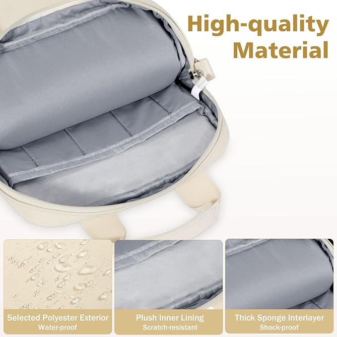 MoKo 10-13 inch Tablet Sleeve Bag for iPad Pro/Air M4 13inch, Pro 12.9/11", 10.9" iPad 10th/Air 5/4th, Galaxy Tab S8+/S9+ 12.4, Carrying Case with Multi-Pockets & Removable Shoulder Strap, Light khaki