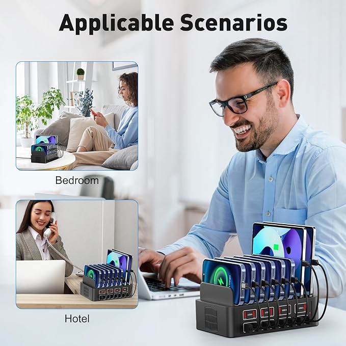 USB Charging Station, 150W 16 Port USB a Charging Station - Supports iPhone iPad Android Phones, Watches Game Consoles and Many Other Electronic Devices