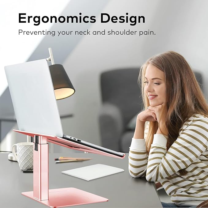 Laptop Stand for Desk, Ergonomic Sitting and Standing Laptop Riser for Notebook MacBook 11-17 Inches，DJ Laptop Stand Adjustable Height from 7-15 Inches Aluminum