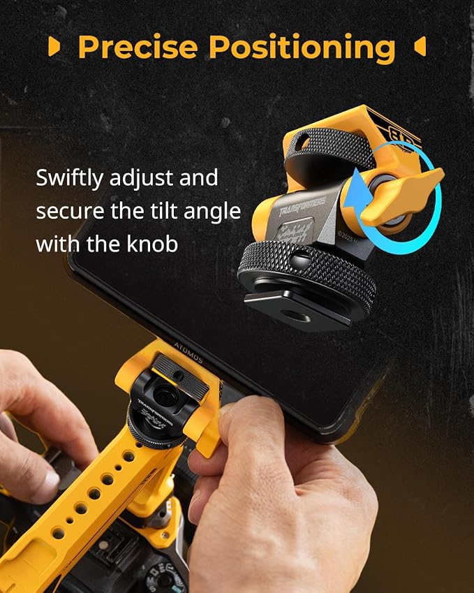 SMALLRIG Swivel and Tilt Monitor Mount (Bumblebee Edition) Adjustable Monitor Holder with Bouncy Locating Pins and Cold Shoe Mount for 5" and 7" Monitors - Image 4