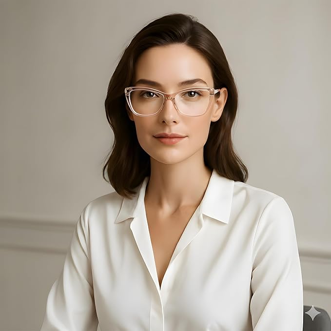 DOERAYM Blue Light Glasses for Woman: Amber Tint Reading Glasses for Night Shift Nurses & Office Workers