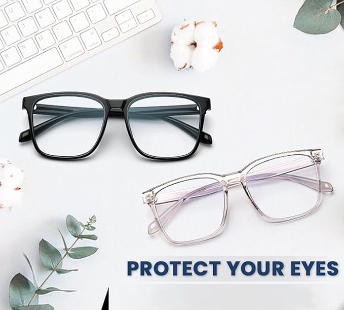 TEAPLMTT Blue Light Blocking Glasses Oversized Square Computer Glasses Anti Blue Light for Women Men