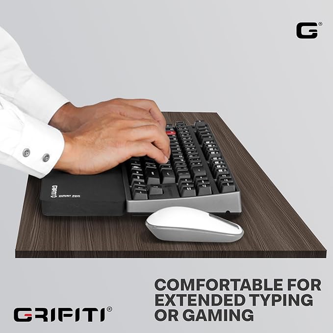 Grifiti Fat Wrist Pad 12" x 2.75” x 0.75" Inch Keyboard Rest Thick Small Ergonomic Computer Keyboards Hand & Palm Wrists Rests Support Carpal Tunnel Resting Pads Accessories (Thin 12 x 2.75 x 0.75)