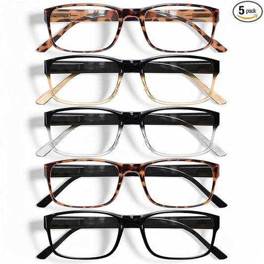 Gaoye 0.5 Professional Reading Glasses for All Day - Computer Readers with Blue Light Protection - Value Pack