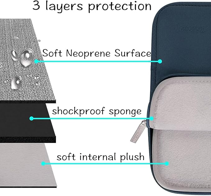 MOSISO Laptop Case 15 inch, 15 inch Laptop Sleeve Bag Compatible with MacBook Air M5 A3448 M4 A3241 M3 A3114 M2 A2941 2026-2023, Dell XPS, Neoprene Computer Sleeve Bag with Small Case, Haze Blue