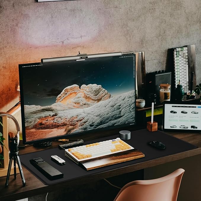 Large Gaming Mouse Pad, 31.5" x15.7" Large Extended Desk Mat with Superior Micro-Weave Cloth, Water Resist Keyboard Mousepad with Non-Slip Base, Laptop Desk Pad for Office Home Gaming, Black