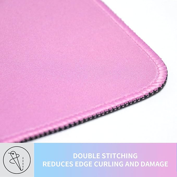 Bloss Desk Mat, Non-Slip Desk Pad Mat Protector, Large Desk Mat for Keyboard and Mouse, Pink Cyan Desk Mousepad with Stitched Edges, Keyboard Pad for Gamer, Office(31.5×11.8 Inches)