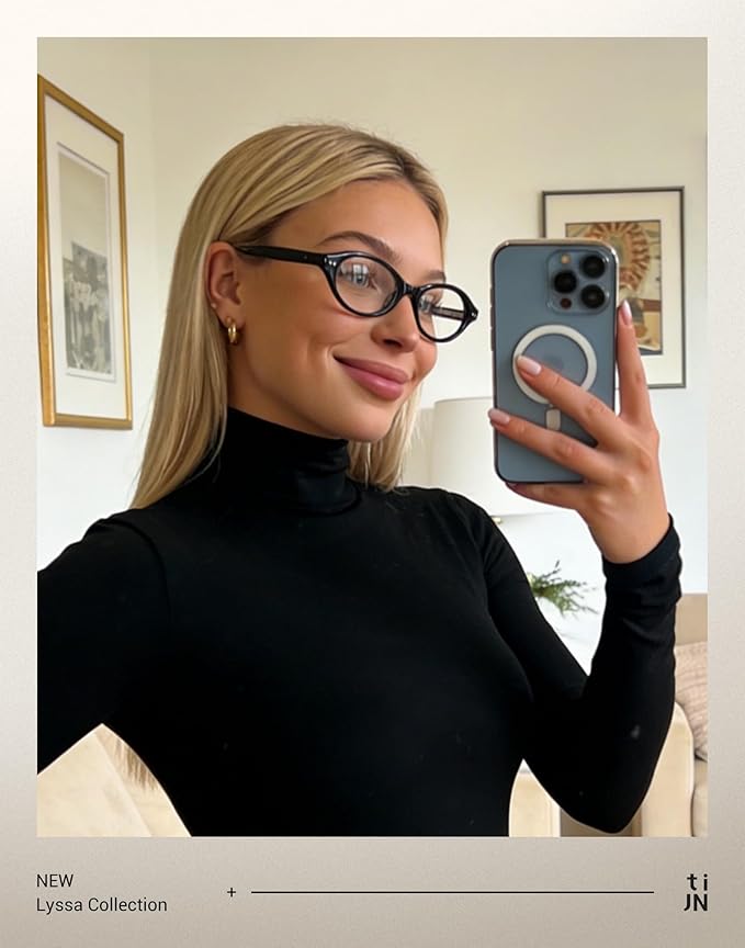 TIJN Blue Light Blocking Glasses Women Men Retro Cat Eye Square Oval Anti Glare Screen Computer Gaming Daily Eyeglasses TR90