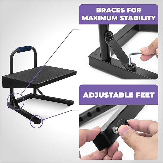 Liquid Stands Ergonomic Guitar Foot Stool Under Desk for Kids - Height Adjustable Elevated Piano Foot Rest- Piano Foot Rest for Beginners - Enhance Comfort and Improve Posture for Long Sessions