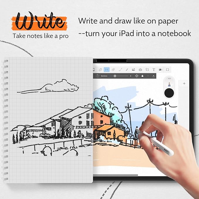 [2 Pack] Paper Screen Protector for iPad Air 5th generation 2022 & iPad Air 4 2020 10.9 inch, Write and Draw Like on Paper, iPad Pro 11 inch (2018 2020 2021 2022) Anti Glare Filter, High