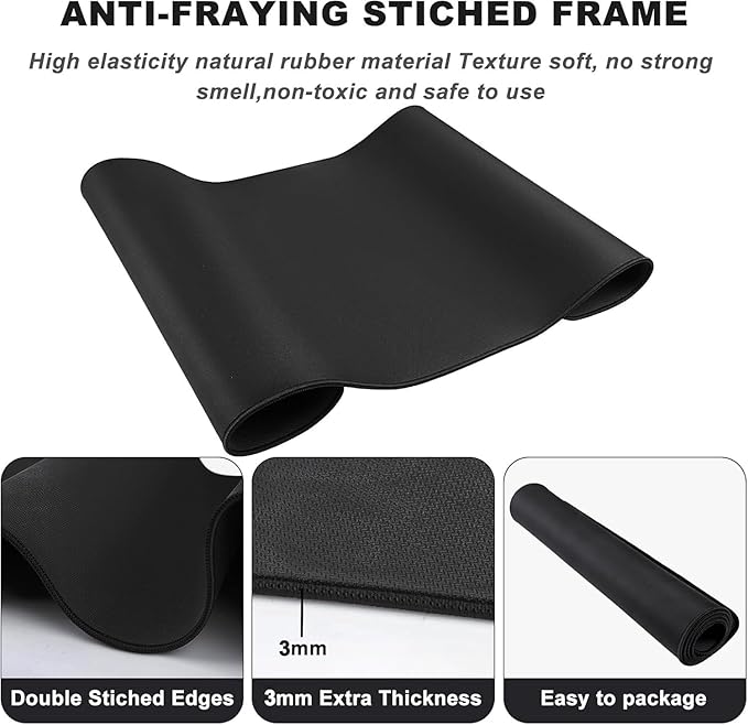 Large Mouse Pad, Desk Mat Large Office Desk Pad Gaming Mouse Pad with Stitched Edges, 35.4" x 15.7" Mousepad with Non-Slip Waterproof Rubber Base for PC Laptop Home Office Accessories, Gray