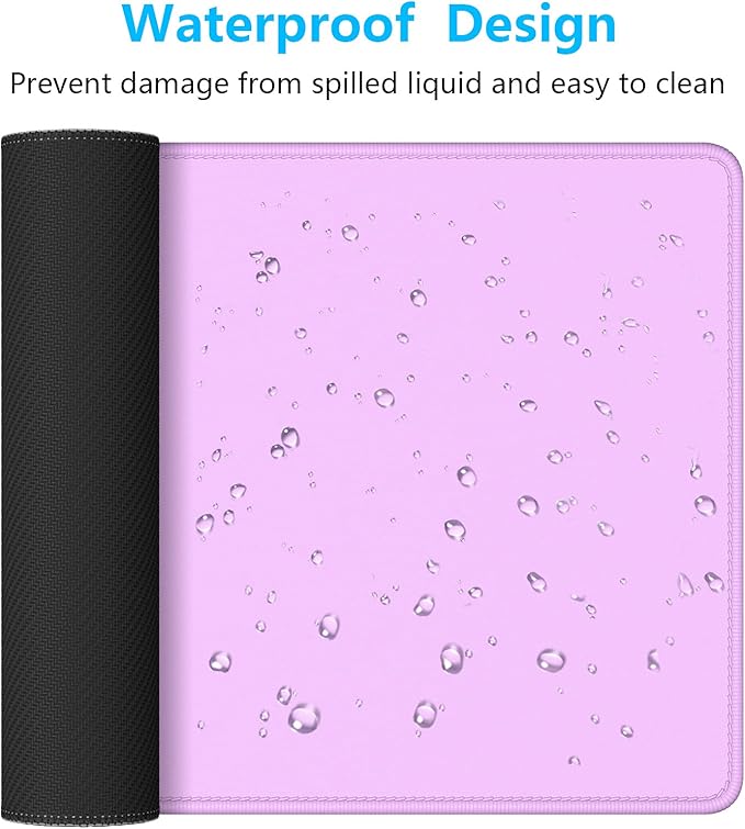 Dapesuom Large Gaming Mouse Pad, Extended Mouse Mat with Stitched Edges, Full Size Keyboard Pad with Non-Slip Base, Big XXL Computer Desk Mats for Gamer, Laptop, Office, 31.5 x 15.7in, Purple
