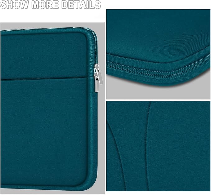 Laptop Sleeve Case 14 inch, Traveling Laptop Cover with Zippered Pocket, Shockproof Protective Carrying Briefcase Computer Bag for 14" MacBook Air/Pro, HP, Dell, Lenovo, Acer, Cyan