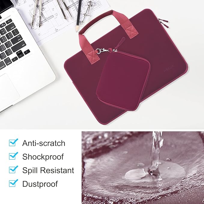 11.6 12.9 13 inch Elastic Laptop Sleeve with Small Case Compatible with 13 inch MacBook Neo Air Pro M5/M4/M3/M2/M1, iPad 13 12.9, XPS 13 and Most 11.6 12.9 13 inch Notebooks Tablets,R02D01