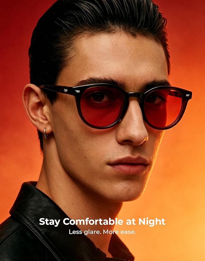 TIJN Blue Light Blocking Glasses Men Women Vintage Thick Round Rim Frame Eyeglasses