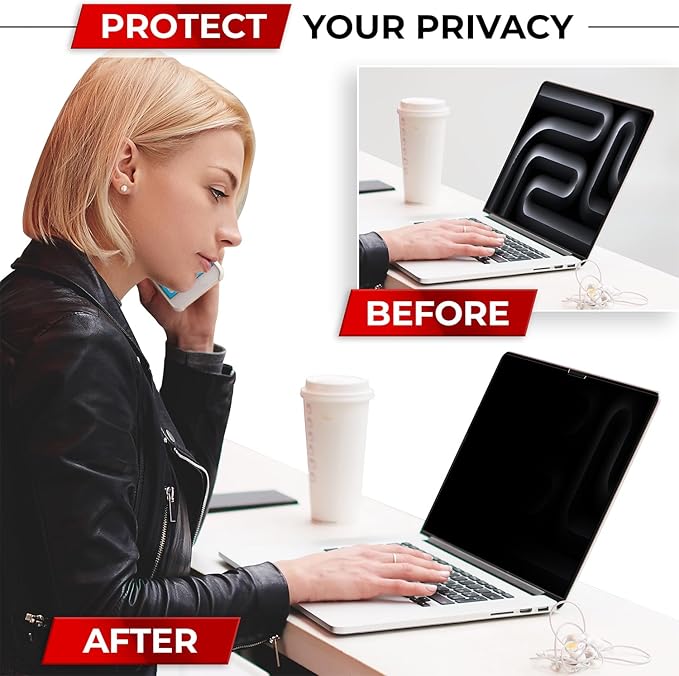 SightPro Magnetic Privacy Screen for MacBook Pro 14 Inch (2021-2026, M1-M5, Pro, Max) Patented Removable Laptop Privacy Filter Shield and Protector