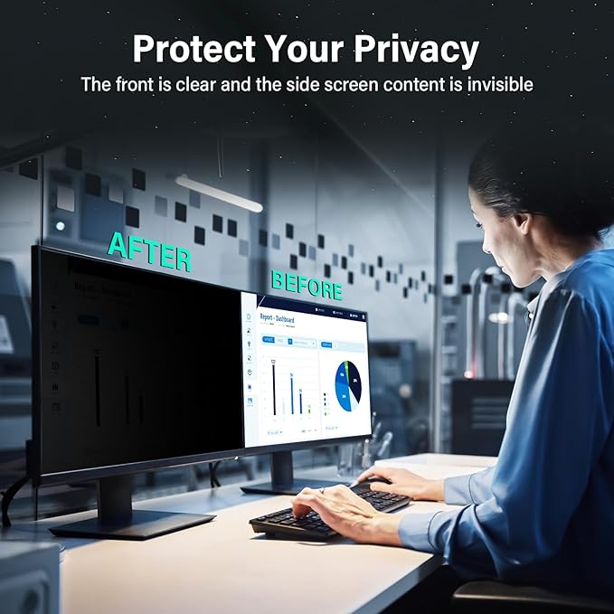 [2 Pack] 27 Inch Computer Privacy Screen for 16:9 Aspect Ratio Widescreen Monitor, Eye Protection Anti Glare Blue Light Computer Monitor Privacy Filter, Removable 27 in Protector Film