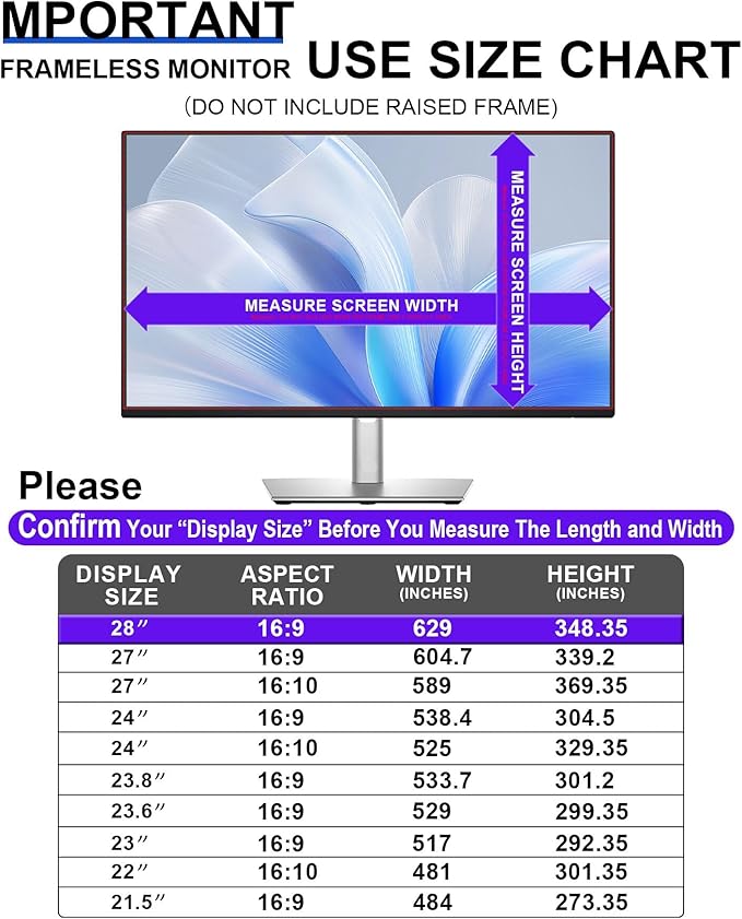 FILMEXT 2 Pack Removable 27 Inch Blue Light Screen Filter for Monitor 16:9 Frameless Monitor -Bubble Free High Clarity- Eye Protection Blue Light UV Blocking Protector for Thin Bezel Computer Monitor