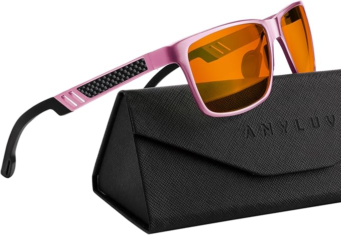 ANYLUV Blue Light Blocking Glasses Men Computer Gaming Glasses Lightweight Al-Mg Metal Anti Eyestrain Eye Protection