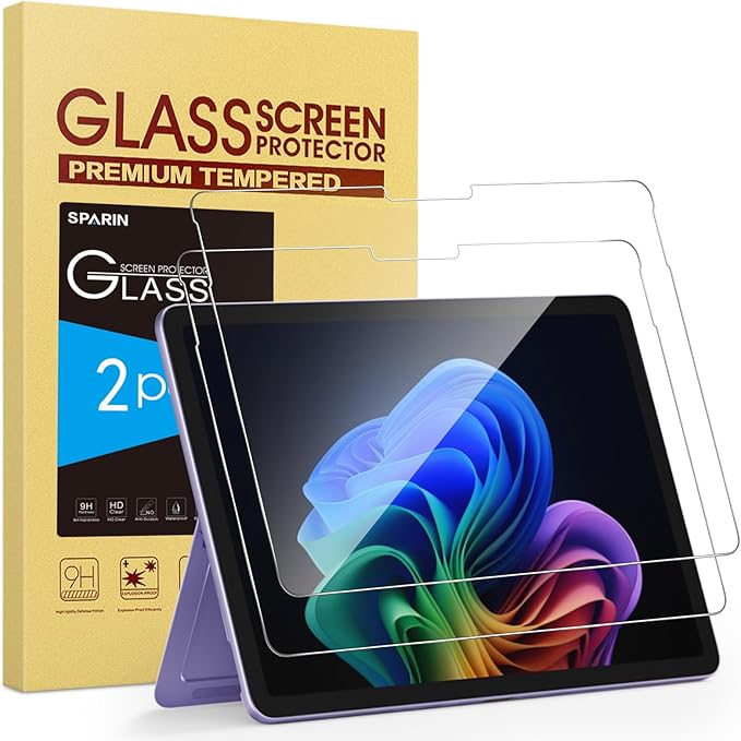 SPARIN [2-Pack Screen Protector for Surface Pro 12 inch 2025, 9H Tempered Glass for Microsoft Surface Pro 12-inch, Anti Scratches/Support Surface Pen, Not for Surface Pro 13 Inch