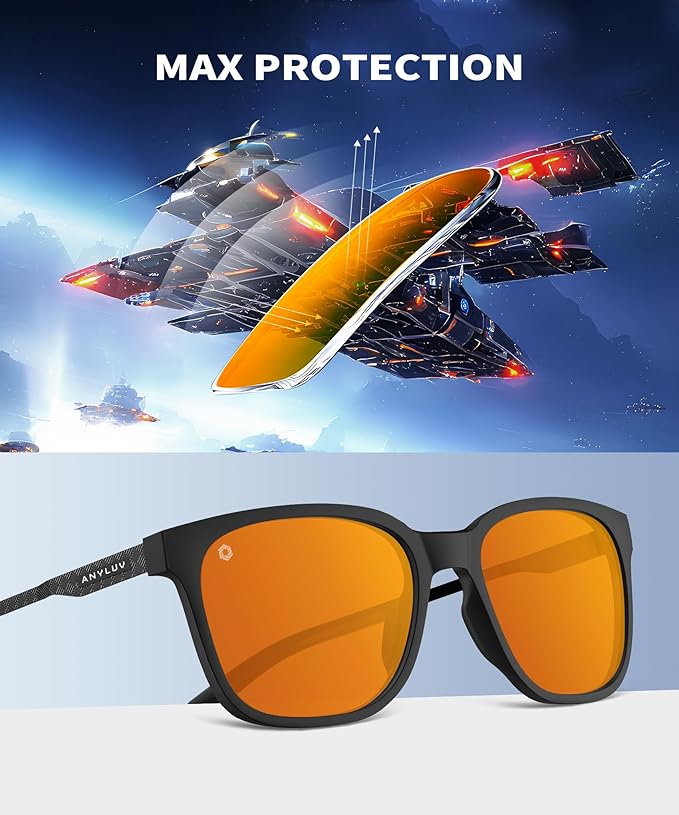 ANYLUV Blue Light Glasses for Men, Lightweight Computer Gaming Glasses, Stylish Anti Eyestrain Blue Light Blocking Men