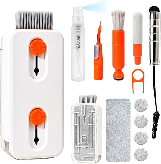 Keyboard Cleaner Laptop Cleaning Kit, Keyboard Cleaning Kit with Retractable Keyboard Brush and Multi-Function Cleaning Pen for MacBook iPad iPhone, Tablet, PC, Camera Lens, Phone, PC Monitor by Alatinlamp