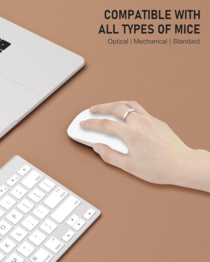 Desk Pad, 23.6" x 13.8" PU Leather Non-Slip Desk Mat Large Mouse Pad for Desktop, Waterproof Laptop Computer Writing Mat for Office, Home, Work, Gaming, Champagne Gold