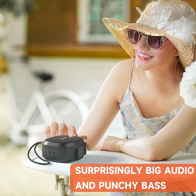 Speaker, Small Portable Bluetooth Wireless IPX5 Waterproof Shower Speaker,Loud Stereo Sound Deep Bass,TWS Paire, RGB Lights,Long Playtime for Outdoor Party, Great Gift,1PC(Black)