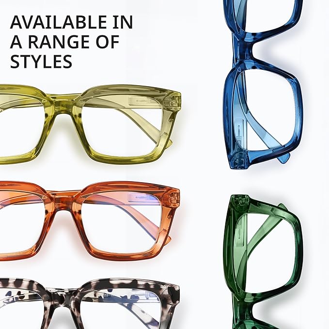 IBOANN Oversized Blue Light Glasses for Woman, Funky Fashion Glasses With Preppy Look, Reduce Screen Fatigue Computer Glasses