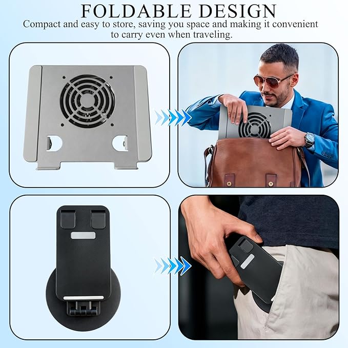 Laptop Stand for Desk, Laptop Riser with Active Cooling Fan, Widely Compatible with MacBook and Other Computer Accessories、Computer Stand for Laptop