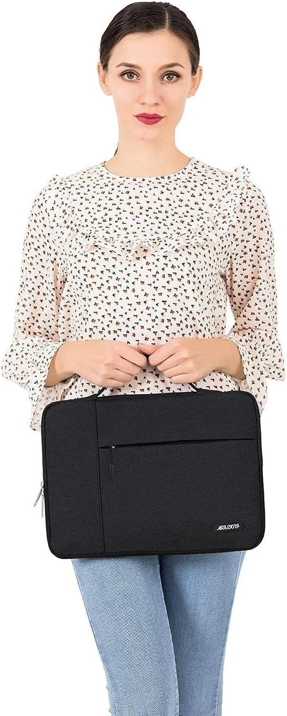 MOSISO Laptop Case 15 inch, 15 inch Laptop Sleeve with Handle Compatible with MacBook Air 15 M4 A3241 M3 A3114 M2 A2941 2025 2024 2023, Dell XPS, Polyester Multifunctional Computer Bag, Black