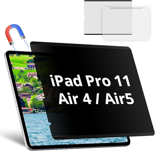 Magnetic Privacy Screen Protector for iPad Air 5th 4th 10.9" & iPad Pro 11(2018-2022), Anti Glare Blue Light Film Anti-Spy Filter, Bubble-Free Shield Easy Install Guard Removable Cover