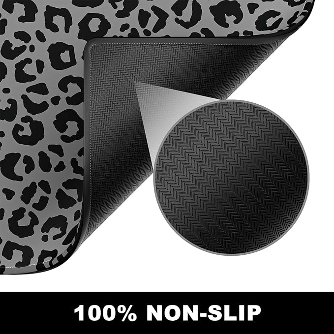 BOSOBO Large Mouse Pad, Desk Pad, XXL XL Extended Gaming Mouse Pad, Desk Mat for Office & Home, Long Keyboard Mat, Huge Mouse Pad, Desktop Full Cover 35.5 x 15.7 Inches, Black Leopard Print