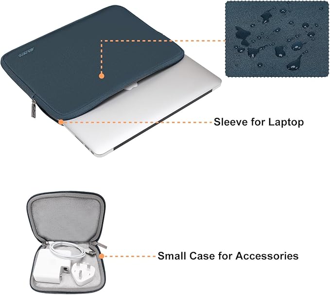 MOSISO Laptop Case 13 inch, 13 inch Laptop Sleeve Bag Compatible with MacBook Air M5 M4 M3 M2 M1 2026-2018 / Neo/Pro M2 M1 2026-2016, Neoprene Computer Sleeve Bag with Small Case, Haze Blue