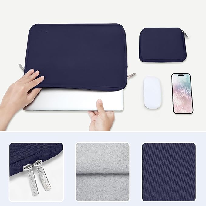 MOSISO Laptop Case 13 inch, 13 inch Laptop Sleeve Bag Compatible with MacBook Air M5 M4 M3 M2 M1 2026-2018 / Neo/Pro M2 M1 2026-2016, Neoprene Computer Sleeve Bag with Small Case, Navy Blue