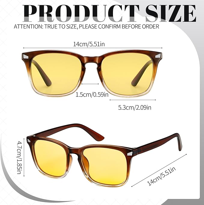 Polarized Sunglasses for Women Men, Night Driving Glasses Anti Glare Yellow Lens UV 400 for Day Night Use