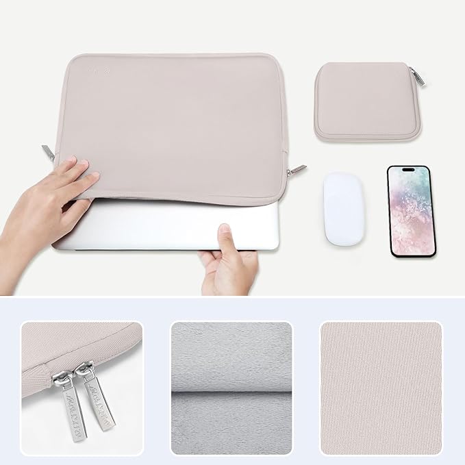 MOSISO Laptop Case 15 inch, 15 inch Laptop Sleeve Bag Compatible with MacBook Air M5 A3448 M4 A3241 M3 A3114 M2 A2941 2026-2023, Dell XPS, Neoprene Computer Sleeve Bag with Small Case, Rock Gray