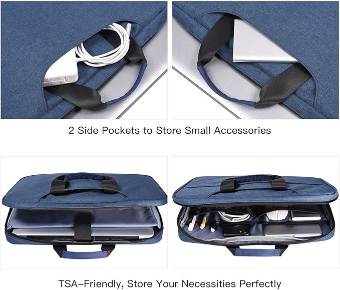 15.6 Inch Laptop Sleeve Bag, Waterproof Men Women TSA Case for Macbook Pro 16 M4 M3 M2 M1, Acer Aspire E15/Predator, Lenovo Ideapad 1 15.6, HP Envy/Victus 15.6, ASUS Dell 15 16 Case, Navy Blue
