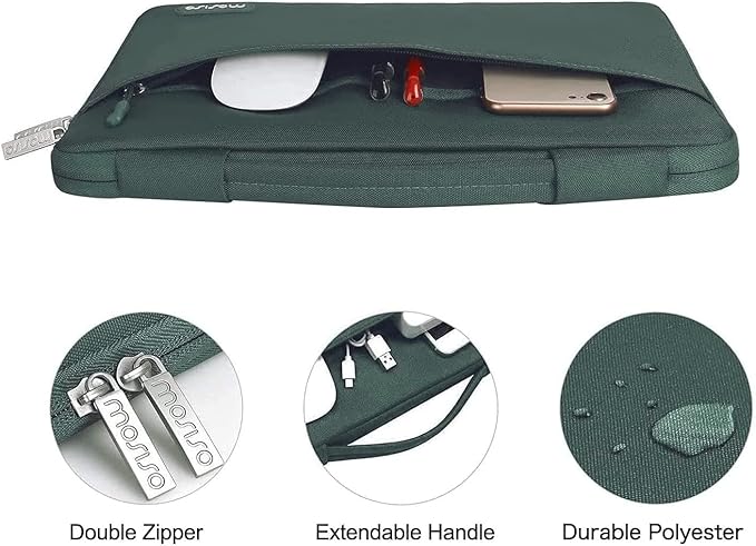 MOSISO Compatible with MacBook Pro 13 inch Case M2 2026, 2025, 2024-2016 A2338 M1 A2251 A2289 A2159 A1989 A1708 A1706, Plastic Hard Case&Bag&Keyboard Skin&Webcam Cover&Screen Protector, Midnight Green