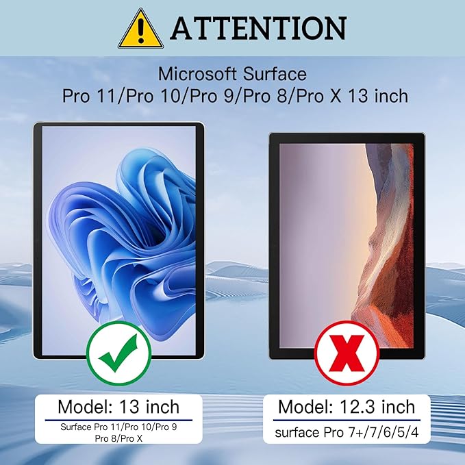 ZOEGAA Surfcae Pro 13 inch Privacy Screen, for Microsoft Surface Pro 11/10/9/8/X, Removable Privacy Screen and Reusable Anti-Spy Anti-Glare Anti Blue Light Protector