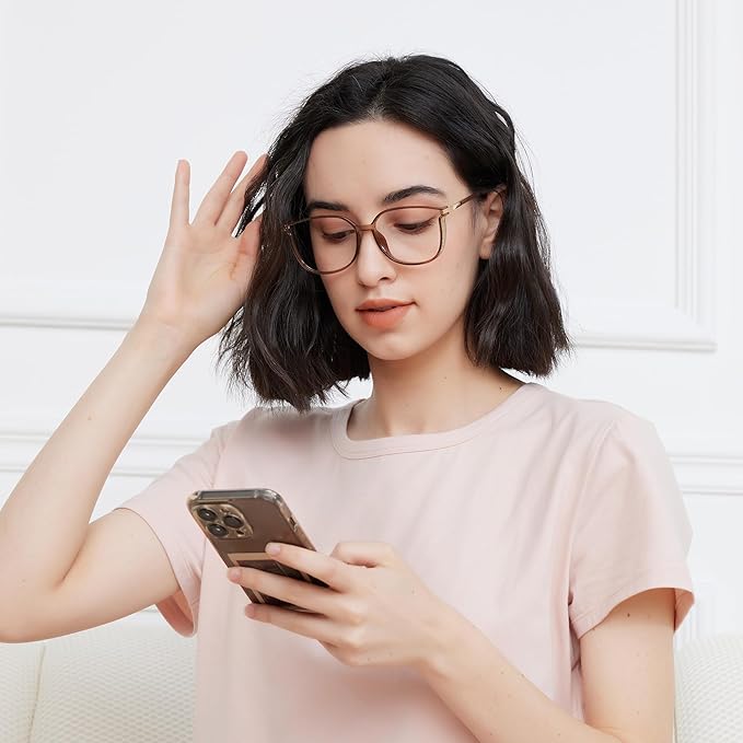 GUDVUE Blue Light Glasses For Woman, Computer Reading/Gaming/Phones Glasses, Anti Glare/UV400/Eye Strain