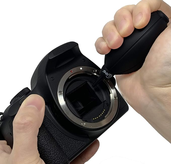 UES Camera Air Blower Dust Blaster for DSLR, SLR, Mirrorless Camera Lens & Sensor Cleaning | Premium Rubber Squeeze Bulb Dust Pump for Keyboards, Watches, Coffee Grinders & Electronics - Black - Image 8