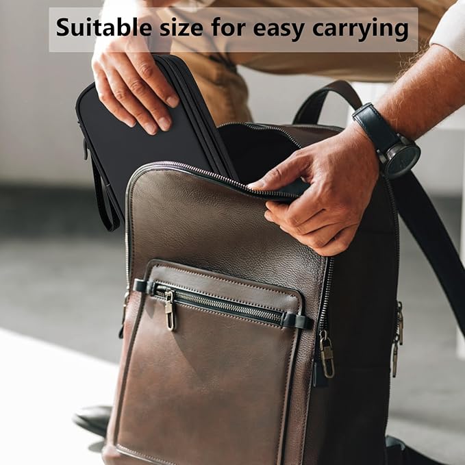 DDgro Cables Organizer Travel Pouch for Men Women to Organize and Storage Tech Accessories Electronics Cords (Black, PU-M)